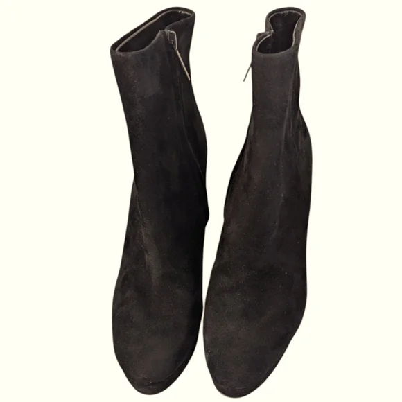 Veronica Beard Dali Black Suede Platform Ankle Boots...Size 8.5